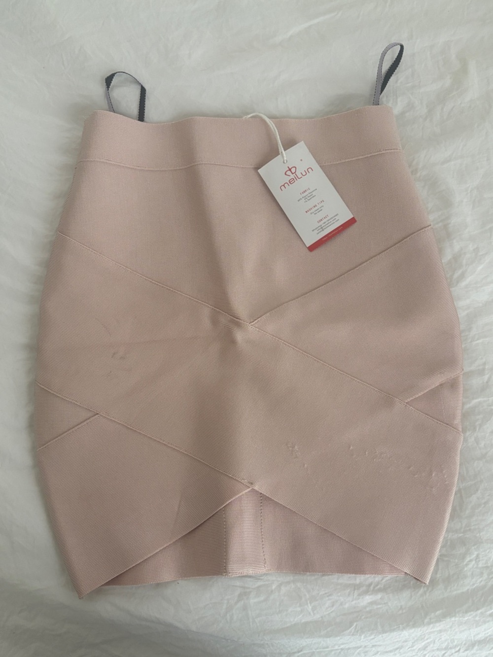 Blush Pink Bandage Mini Skirt